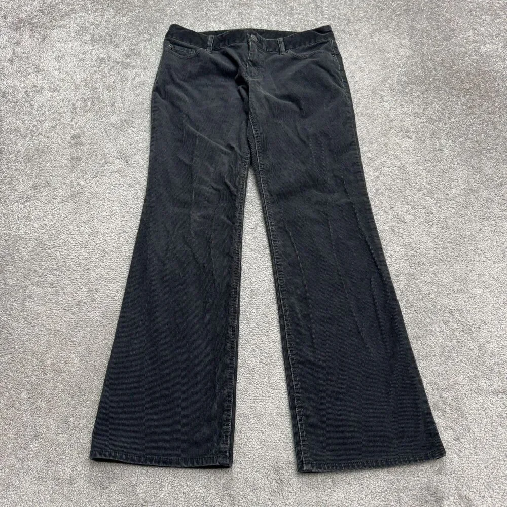 J.Crew Favorite Fit Corduroy Pants Womens 8 Short Charcoal Gray Mid Rise Stretch